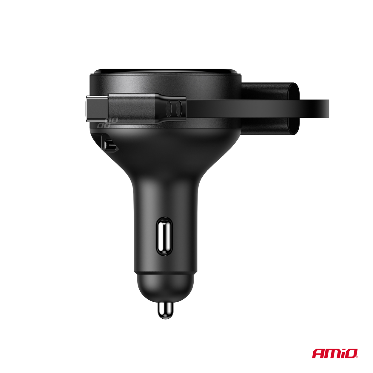 Caricabatterie da auto con cavo retrattile Tipo C + cavo LIGHTNING IPHONE + USB-C - immagine 4